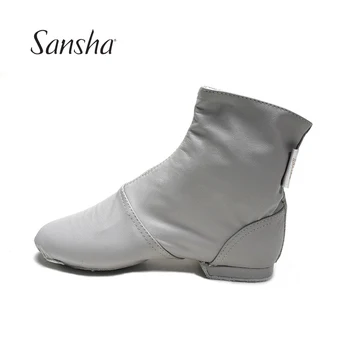 Sansha Унисекс страничен цип джаз обувка висок клас кожа велур сплит-подметка жени мъже момичета модерни танцови обувки JB6LCO