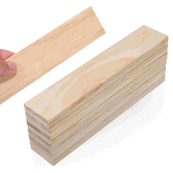 12 бр. Правоъгълна борова дъска Sylvestris Недовършени дървени блокове за занаяти Малки дървени