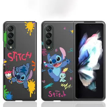 Disney Lilo Stitch сладък калъф за телефон за Samsung Galaxy Z Fold4 Z Fold5 5G ZFold4 Z Fold3 удароустойчиви калъфи Cover Hard PC Back