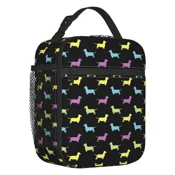 Dachshund Pattern Resuable Lunch Box Leakproof Wiener Sausage Dog Dackel Cooler Thermal Food Insulated Lunch Bag Детско училище