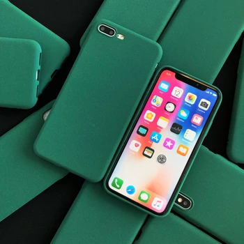 черен зелен матов калъф за телефон за iphone 12 11 Pro XS Max XR X 8 7 6S 6 Plus SE 2020 силиконови калъфи плътен цвят мек заден капак