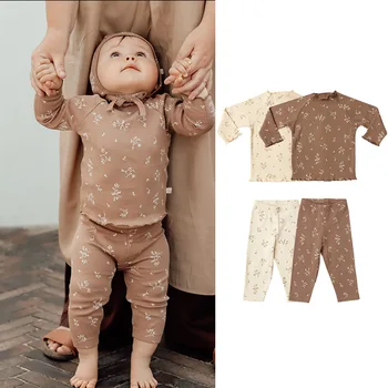 Пролет Есен Бебешки тениски с дълъг ръкав за малки деца Момчета и момичета Детски върхове Пуловер Памучни печатни дънни ризи