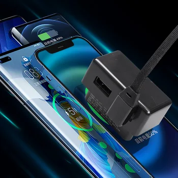 Dual Port OBD зарядно за Tesla Модел 3/Y/X Адаптер за сплитер за зареждане на автомобили Адаптери за кола Контакти Аксесоари за електроника