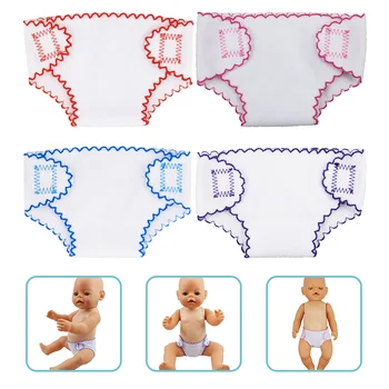4 бр. Платнени пелени Играчки Бебешки кукли за момичета Долни гащи за многократна употреба Бебешки аксесоари Преструвайте се