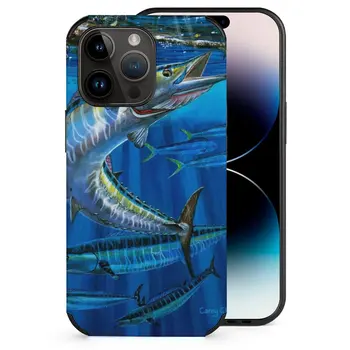 Wahoo Haven Мобилен телефон Shell за Iphone 14 13 11 12 Pro Max Mini Xr 7 8 Plus Fiber кожата случай Wahoo пелагичен спортен риболов