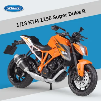 WELLY 1/18 KTM 1290 Super Duke R мотоциклет модел играчка превозно средство колекция Autobike Shork-абсорбатор офроуд autocycle играчки кола
