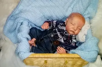 NPK 48CM Леви прероден premie бебе новородено кукла реалистичен момче реалистиченмеко докосване пухкаво бебе колекционерска кукла