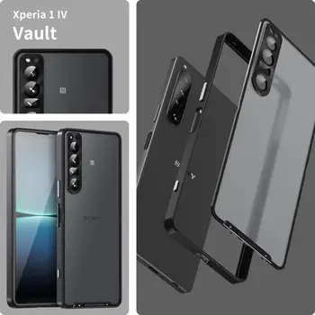 Matte Translucent Anti-Fingerprinted Hard PC Cover For Sony Xperia 10 1 IV Alloy Frame Metal Camera Lens Protector Film Case