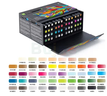 UK Original Winsor & Newton Promarker Brush marker Set, 48 96 цвят, Artist алкохолна основа мастила Art Marker Pens, DUAL TIPS, бързо сухо