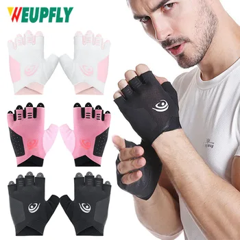 1 чифт тренировъчни ръкавици, повдигане на кокалчетата Къси ръкавици без пръсти с извит отворен гръб, за Powerlifting, фитнес, жени и мъже
