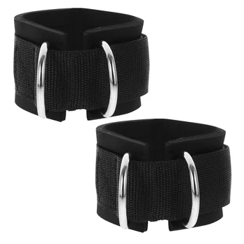 VORCOOL Ремъци за глезена Подплатени маншети за глезена с D-пръстен за фитнес тренировки Кабелни машини Упражнения за крака с чанта за носене (черен)