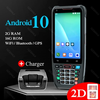 Android 10 PDA скенер Ръчен терминален колектор за данни Honeywell N6603 1D 2D QR четец на баркодове с зареждане на люлка 3GB + 32GB