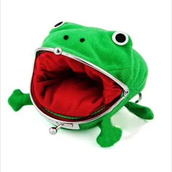 Новост Очарователни аниме жаба портфейл монета чанта ключодържател сладък плюшени жаба карикатура косплей чантата за жени чанта аксесоари