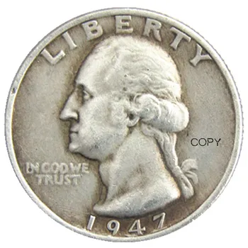 US 1947 P/D/S Вашингтон квартал сребърно покритие копие монета