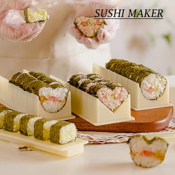 Quick Sushi Maker Японски валяк ориз суши мухъл Bazooka зеленчуково месо DIY сърце Shap суши машината за правене кухненски инструменти