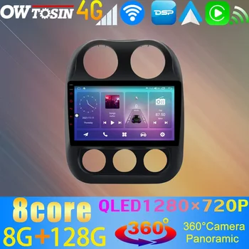 Owtosin 8G+128G Android 11 360 Панорамна камера GPS кола мултимедия за джип компас 1 Patriot MK 2010-2016 CarPlay Auto Radio