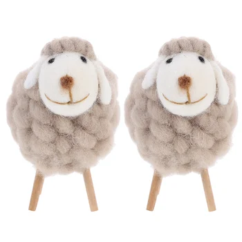2 бр плюшени играчки за момичета малки овце украшение филц занаяти Коледа декоративни фигурки декорация вълна бебе