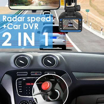 Car DVR Dash камера радар детектор VG3 2 в 1 Английски Руски Скорост гласово предупреждение за външна декорация на личен автомобил