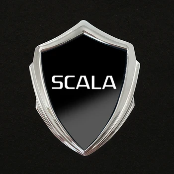 1 бр. Стикер за странични калници за автомобили Windows стикер за Skoda SCALA Стикер за метален етикет Емблема на етикета Хромирани аксесоари за автомобили