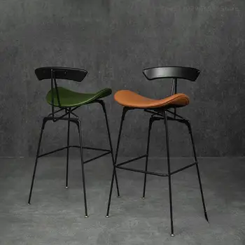 Промишлени железни бар столове кухненски мебели модерни реколта обратно бар столове скандинавски дизайнер луксозна рецепция висок бар стол