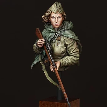 1/10 Мащаб съветски женски снайперист (NO BASE) Небоядисана смола Bust Building Kit