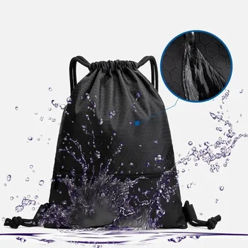 Външна спортна чанта за съхранение Дебела въжена топка чанта Универсална фитнес чанта с шнур Голям капацитет найлон водоустойчива раница с цип