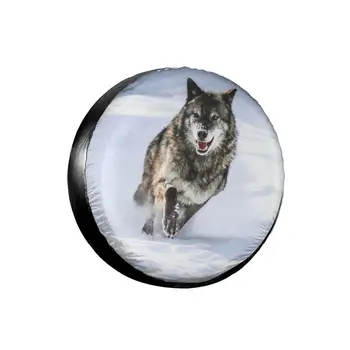 Wolf,3D отпечатан вълк резервна гума покритие водоустойчив прахоустойчив UV слънце колело гума покритие годни за джип, ремарке
