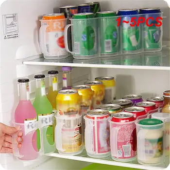  1 ~ 5PCS бира сода напитка може кутия за съхранение кухня хладилник напитка бутилка притежателя хладилник хладилно съхранение организатор багажник рафт