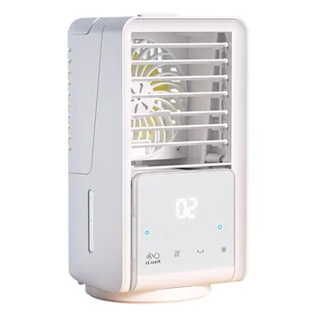 Преносим мини климатик USB зареждане на вентилатор за водно охлаждане цветна нощна светлина настолен въздушен охладител тих за офис / дом / обща спалня