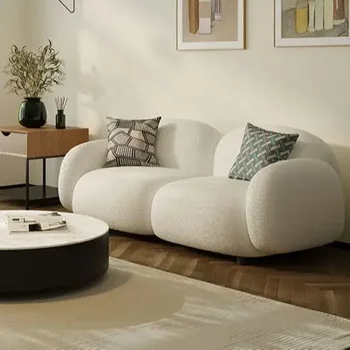 Луксозен диван Мебели за хол Прав диван Скандинавски хол Малък апартамент Прост модерен творчески двоен разтегателен диван