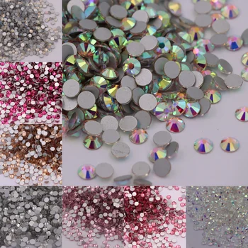 Glitter кристали кристал AB SS3-SS34 Non Hot Fix FlatBack Strass Шиене & Fabric дреха нокти изкуство камък