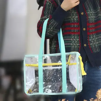 Bag козметична чанта Лятна плувна фитнес чанта Раменна торбичка PVC прозрачна чанта Дамски чанти Единична чанта за съхранение на чанта за рамо