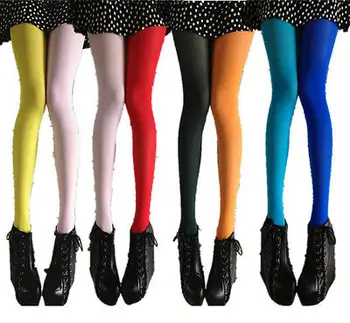Жените пачуърк крак чорапогащи разтеглив чорапогащник чорапи еластични KLL два цвята твърд чорап