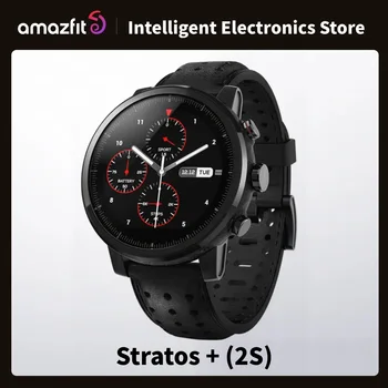 Чисто нов оригинален Amazfit Stratos+ / Stratos 2s Smart Fitness Sport Watch 5ATM водоустойчива Bluetooth музика, вградена в GPS за мъже
