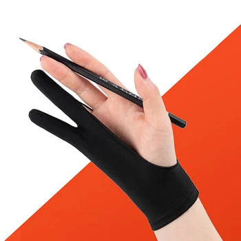 Anti-Touch Ръкавици за ръчно рисуване с два пръста за таблет Цифрова дъска Екранно докосване Рисуване Противообрастващи маслени бои Живопис Арт консумативи