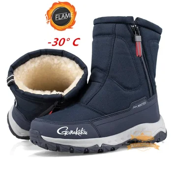 Gamakatsu риболовни обувки мъжки зимни туристически обувки плюс кадифе топло водоустойчив сняг ботуши мъже открит студено доказателство риболовни обувки