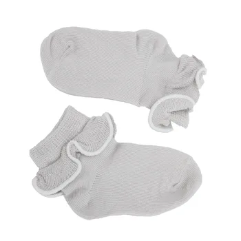3 чифта модни бебешки момичета чорапи Ruffle Edge памучни топли чорапи за 0-1 годишно бебе