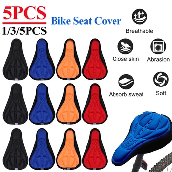 1-5PCS меки 3D подплатени MTB велосипеди седловина седалка капак велосипед възглавница гъба пяна удобни седла мат колоездене аксесоари