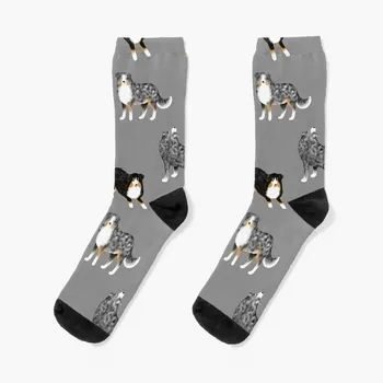 Австралийска овчарка Модел (сив фон) Чорапи Аржентина обувки зимен терм мъж чорапи мъжки дамски