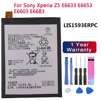 Нова 2900mAh LIS1593ERPC батерия за Sony Xperia Z5 E6633 E6653 E6603 E6683 Оригинална батерия за телефон Bateria Бърза доставка + Инструменти