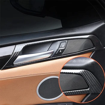 Вътрешна дръжка декоративна рамка ABS хром въглеродни влакна модел 4 парче комплект, приложим за BMW X3 2 цвят може да избере аксесоар