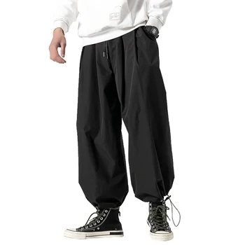 нов дизайн шнур харем панталони мъже торбести джогинг панталони японски стил мъжки чатала широк крак панталони случайни свободни панталони