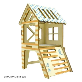 Хамстер катерене дървени играчки рамка аксесоари къща домашен любимец малки сглобени гнездо стълби местообитание скривалище декор