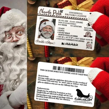 Santa шофьорска книжка лична карта новост Дядо Коледа изгубена шофьорска книжка Дядо Коледа вечер спомен Коледа кутия бележка пликове