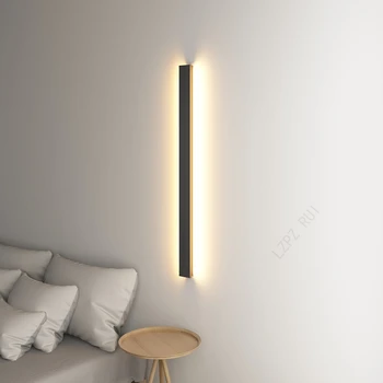 Модерни дълги ленти стенни лампи Nordic Led стена осветително тяло хол спалня нощни Wandlamp стълби LED стена свещник осветително тяло