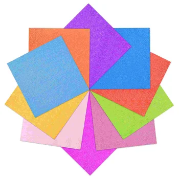 100 листа оригами преливащи хартии блясък DIY занаятчийска хартия Занаятчийска хартия Цветна блестяща хартия