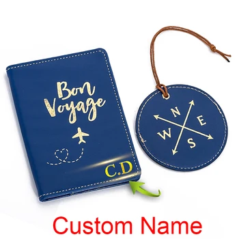 Персонализиран паспорт за пътуване Корица Етикет за багаж Персонализирано име Притежател на паспорт Чанта Притежател на лична карта Случай Кредитен комплект Празничен подарък