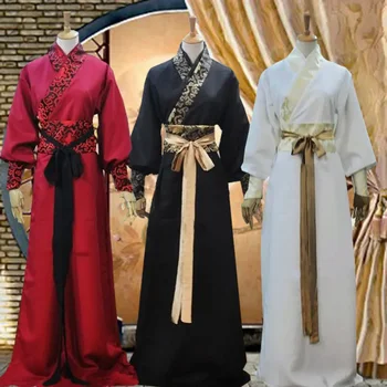 Китайска копринена роба древни рицарски костюми мъже aldult кимоно Китай традиционен реколта етнически етап косплей танцов костюм ханфу