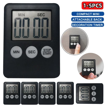 1-5pcs мини LCD цифров дисплей кухня таймер площад готвене брои нагоре обратно броене аларма сън хронометър часовник време аларма инструменти