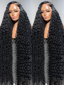 Glueless Preplucked Human Wigs Ready To Go 13x4 Къдрава дантела Предна перука за човешка коса 13x6 Hd Deep Wave Lace Frontal Wig Ready To Wea